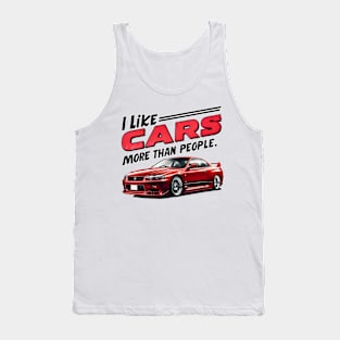 I like cars more than people Humorous Auto Enthusiast tee 2 Tank Top